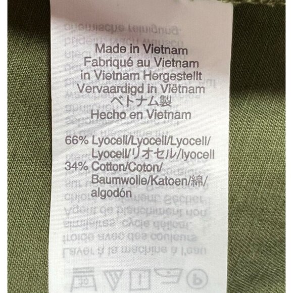 J Crew Mercantile Women Army Green Utility Shirt Dress Tie Front Pockets Size 4 - Picture 6 of 10